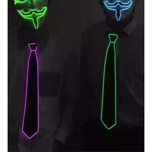 Luminous tie U-shaped LED Glowing neck tie for men women EDC dance Rave Carnival party Christmas  dress up cosplay cheering props