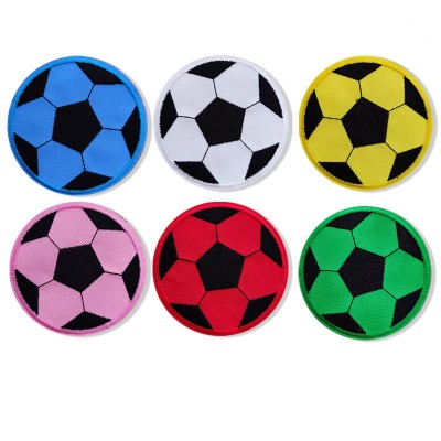 6pcs Children Boys girls school uniform pants soccer patch hot fix stickers sportswear football pattern embroidery cloth stickers ironing patch decals for kids baby hat apparel 
