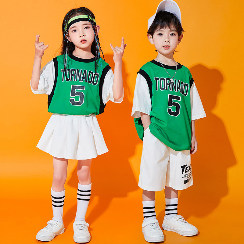 Children's cheerleading costumes for boys girls kindergarten football games wear gogo dancers hip hip street performance outfits for kids