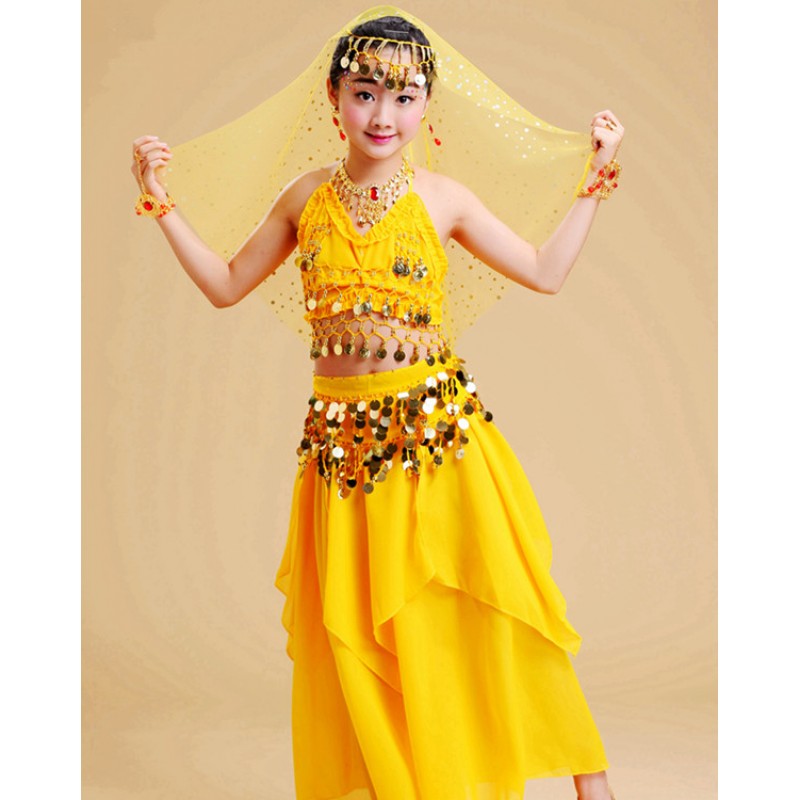 Kids belly dance dresses girls red blue stage performance photo drama ...