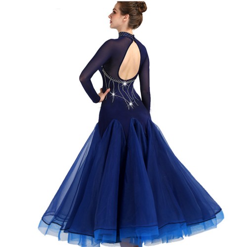 Navy Blue Tango-Paso Doble Dress  Size 3/4-9/10 – Crystal's Creations