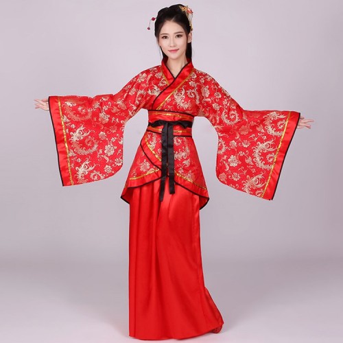 2pcs Ancient Chinese Costume Women Clothes Traditional Hanfu Tang Dynasty  Classical Dance Costumes Fairy Dress Red Outfits (Color : 6m red Set, Size  : Small) : : Clothing, Shoes & Accessories