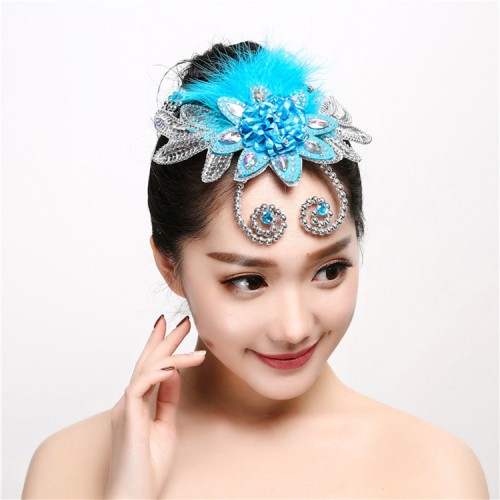 New Square dance Clothing Accessories Modern dance head flower jewelry Square  dance headdress flower head Sequined performances - AliExpress