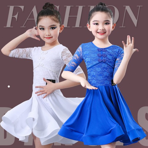 Girls latin tops and pants for kids children fringes performance  competition salsa chacha dance outfits
