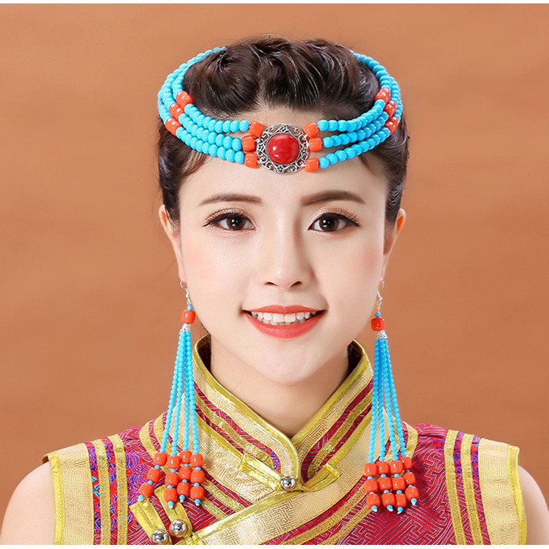 Women\'s Mongolian Tibetan Dai Dance Performance Handmade Bead ...