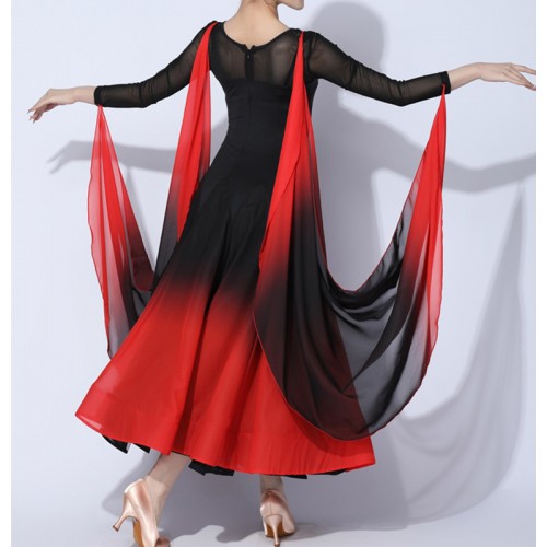  Women's Ballroom Dance Dresses Elegant Modern Waltz Performance Dress  Tango Costume Salsa Dancewear Great Swing,Red,S : Clothing, Shoes & Jewelry