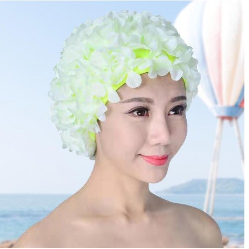 Handmade petal flower fashion swimming cap female adult cute