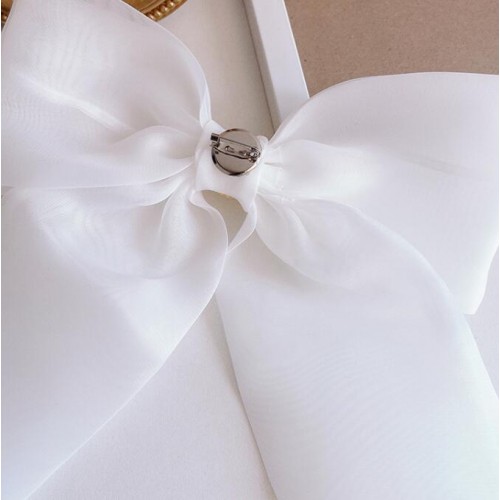 White Tulle Collar With Ribbon Tie: Women's Luxury Accessories