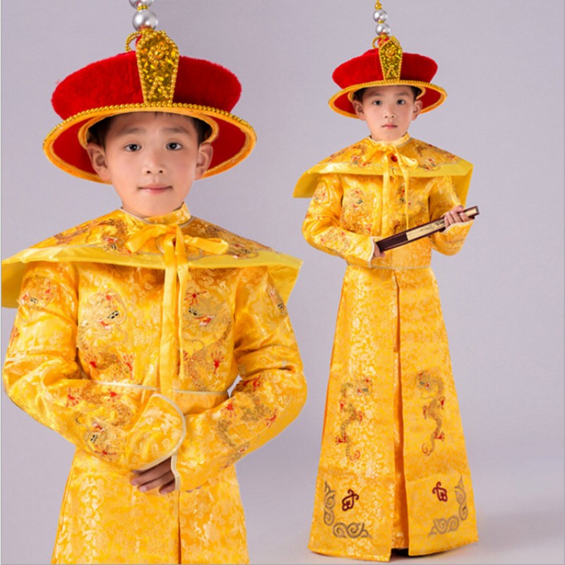Boy\'s Chinese ancient traditional stage performance costumes qing ...