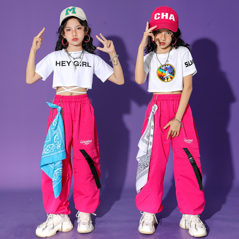 Kids Girl Jazz Hip Hop Dance Outfit Gym Yoga Sportswear Tops+ Pants Sets  Costume