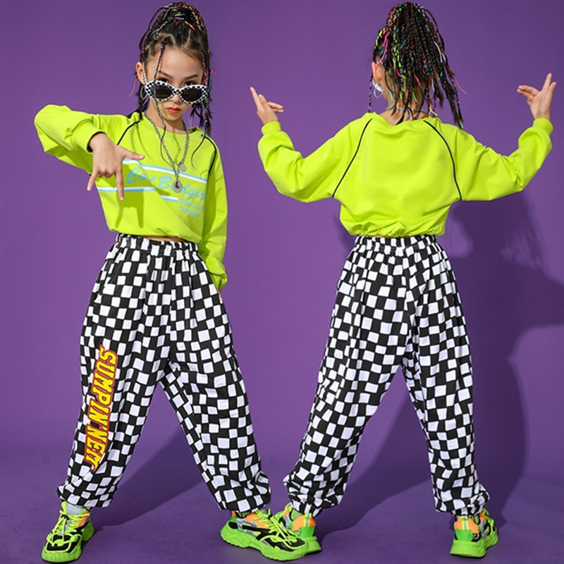 Streetwear Kids Hip Hop Costume Jazz Dance Performance Rave Festival Party  Set