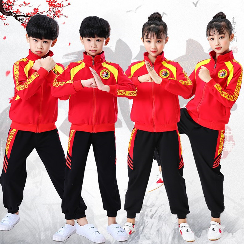 Children's martial arts wushu performance clothing pre school sportswear  training uniforms kung fu training clothes boys and girls sports suits  school