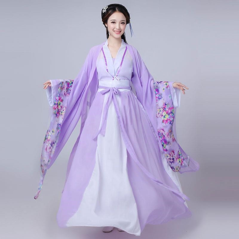 Chinese Traditional Hanfu Violet Princess Fairy Cosplay Dress Women S Chinese Folk Dance Costumes