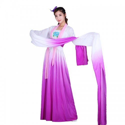 Chinese traditional hanfu water sleeves princess fairy drama cosplay dress chinese folk dance costumes