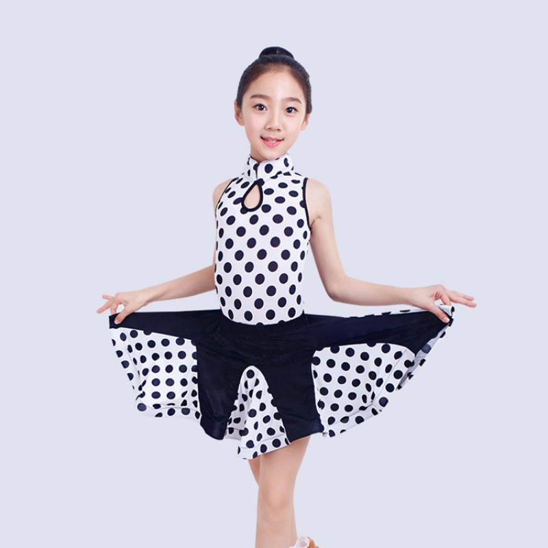 girls black and white polka dot dress