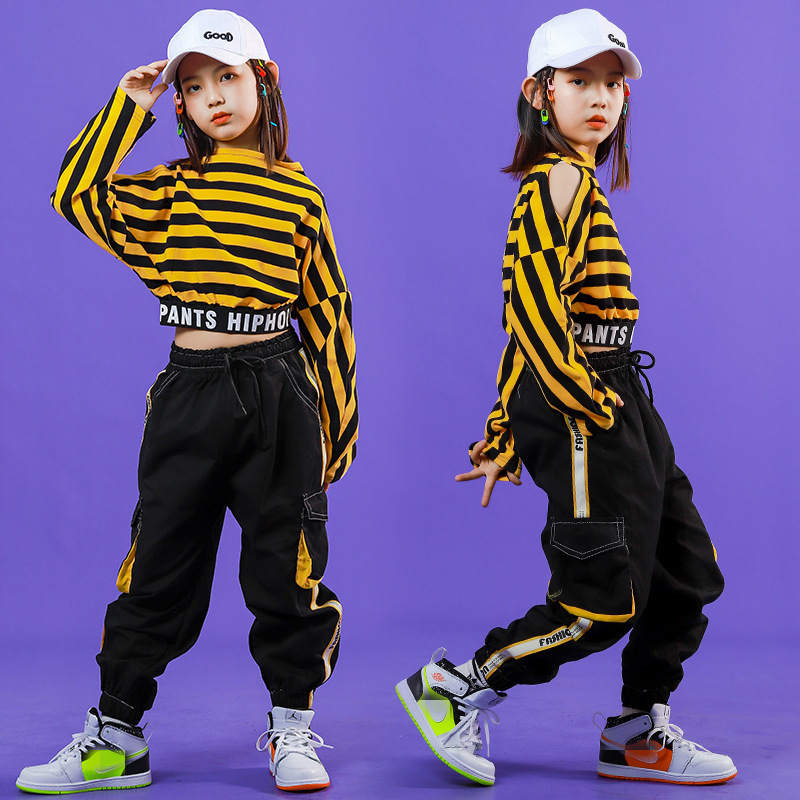 Girls hiphop rapper street jazz dance clothing children hip hop