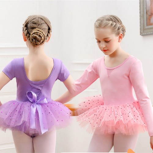 Girls pink purple tutu skirts children ballet dance clothes practice ...