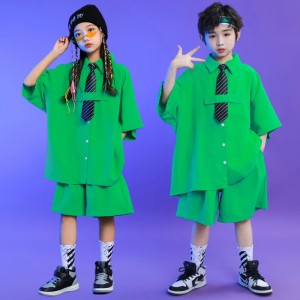 Boy girls children chinese dragon red color hip-hop street jazz dance ...