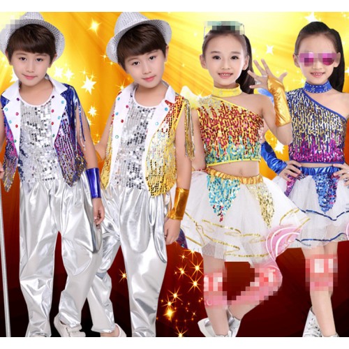 Childrens Modern Jazz Dancers Costume For Boys And Girls Hip Hop Country  Music Stage Clothes For Ages 1 8 From Naichazhu, $23.11