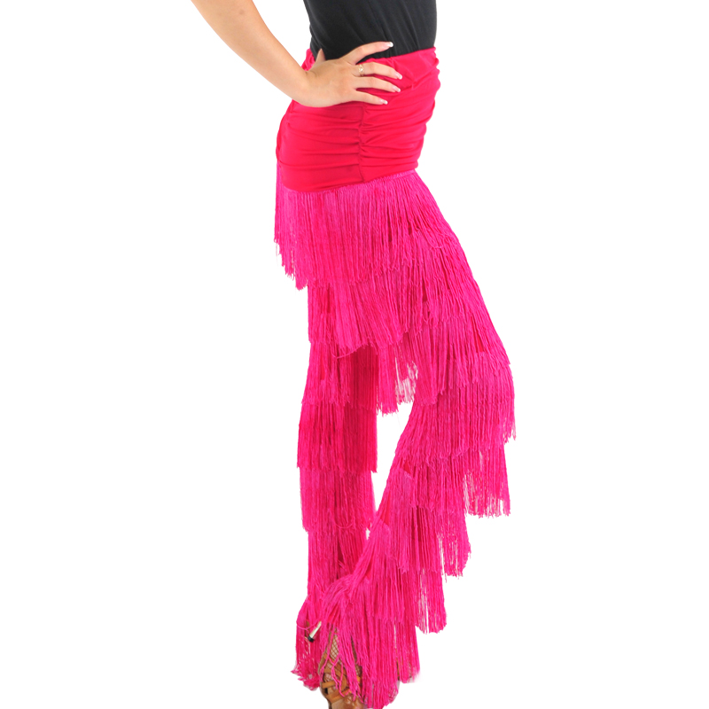 Black Red fuchsia Blue White Latin Dance Salsa Woman Pants Girls Tango Dance  Costumes Fringe Clothes / Samba Pants- Material : MILK SILK ( microfiber ) Size : S-M-L-XLSize (cm)W