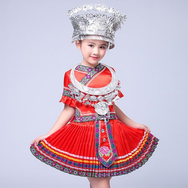 Classical Traditional Miao Dance Clothes for Women Miao Traditional Hmong- Clothing China National Dress with Hair Accessory : : Clothing,  Shoes & Accessories