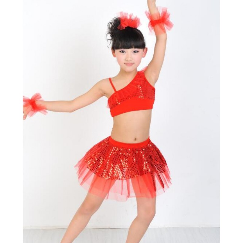 Girls Jazz/Latin/Ballet Dance Costume Kids Party Dress up Dancing Top ...