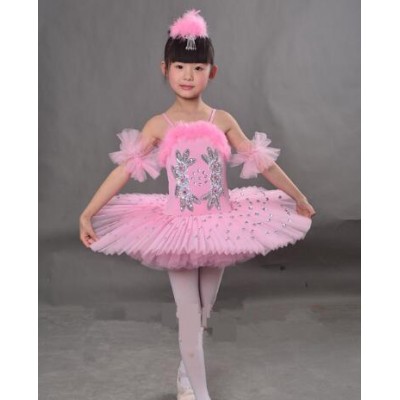 Light pink white fuchsia Children competition Ballet Tutu Dress Swan Lake Ballet Costumes Kids Girl leotards Ballet Dress for Children