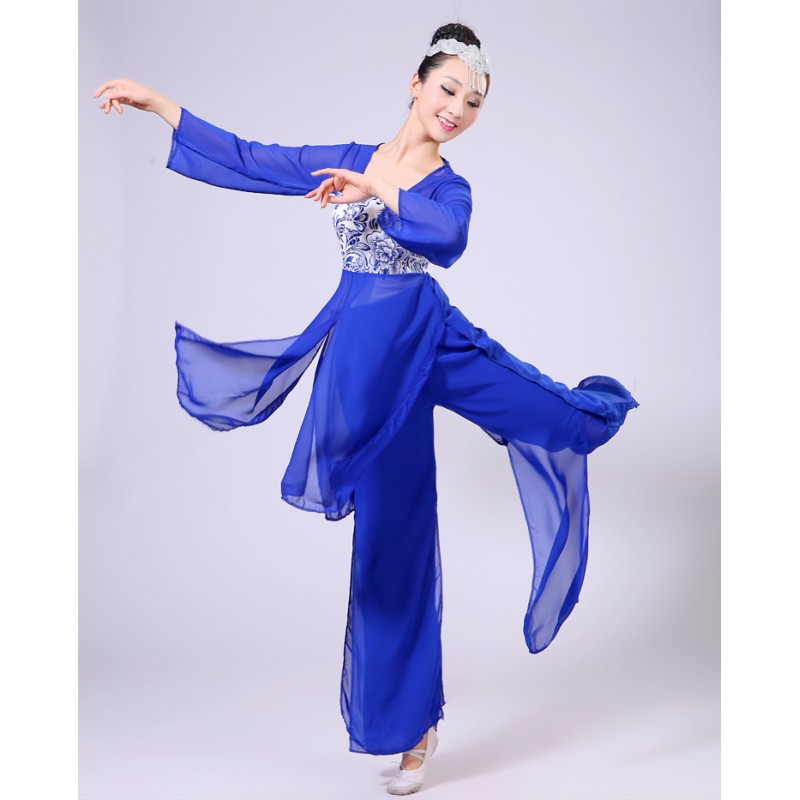chinese folk dance costumes for women training modern dance fan dance  ancient style classical dance dress for female