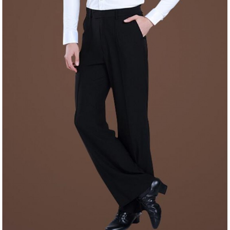 Black Latin Dance Trousers Pants Men/Boy Practice/Performance Pants For ...