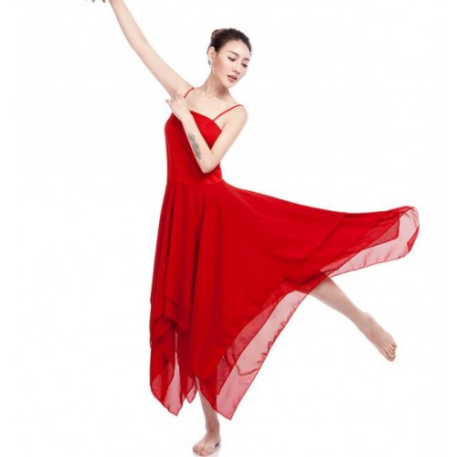 2023 Red Senior Professional Moden Dance Dress Women's Standard
