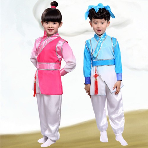 Kids chinese folk dance costumes stage performance ancient traditional ...