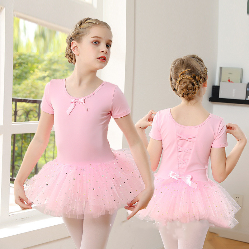 Kids pink white blue tutu ballet dance leotard dress gymnastics ballet ...