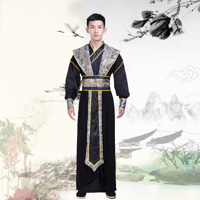 Mens Hanfu Chinese Ancient Traditional Swordsman Knight Drama Cosplay Robes Costumes