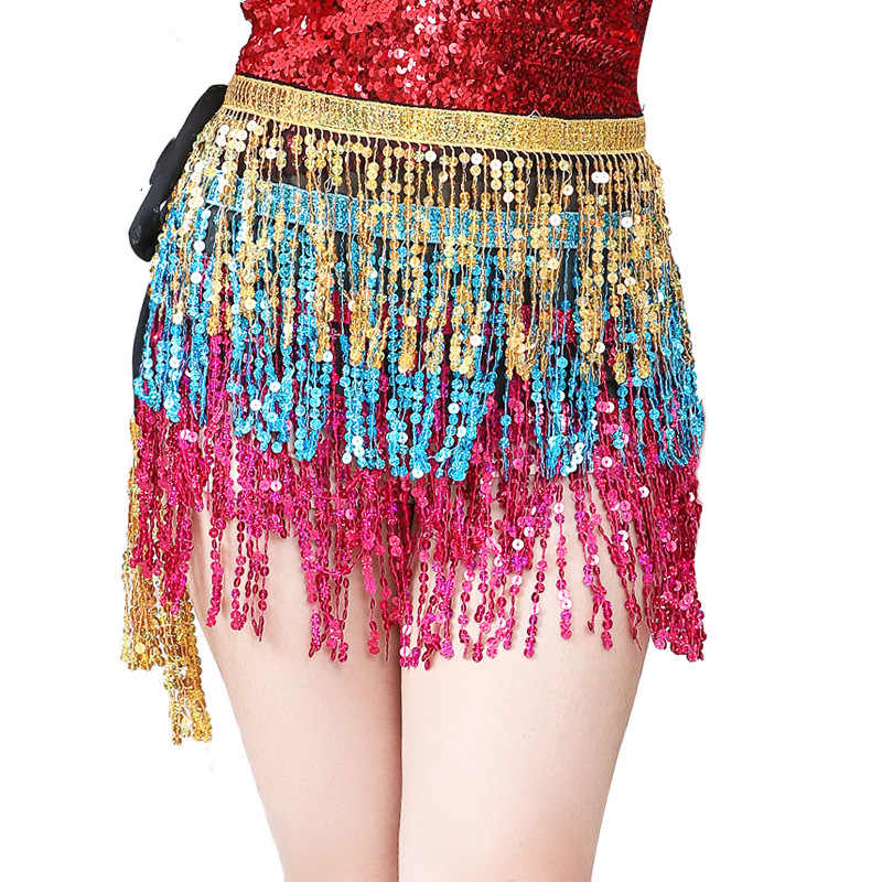 Europe and the United States belly dance tassel waist chain sequins hip ...