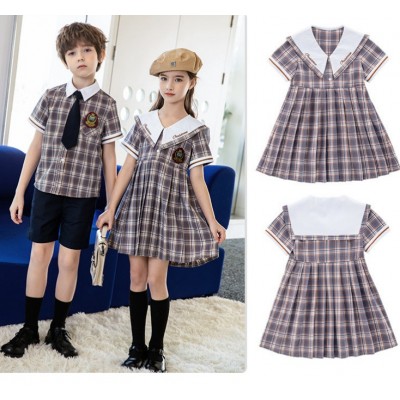 School choir stage performance school uniforms for girls boys British college style graduation photos class uniforms, tennis rugby sports wear for kids