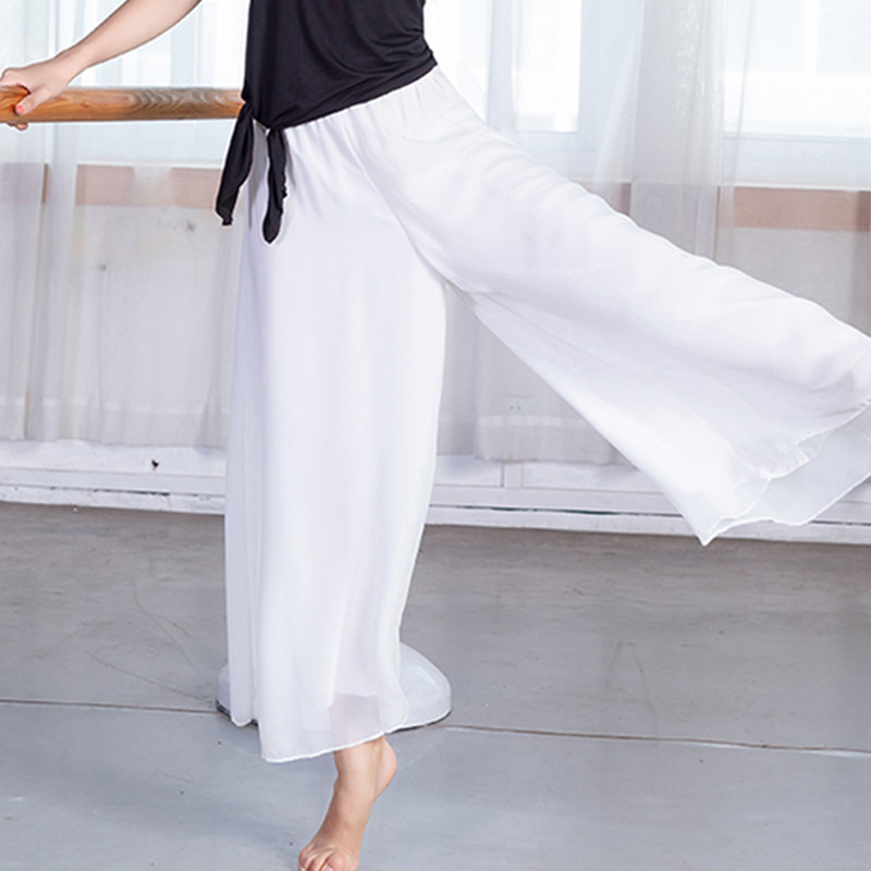 New Latin Dance Pants for Women Modern Dance High Waisted Stretch Wide Leg  Pants Jitterbug Pants for Women Performance White Dance Pants