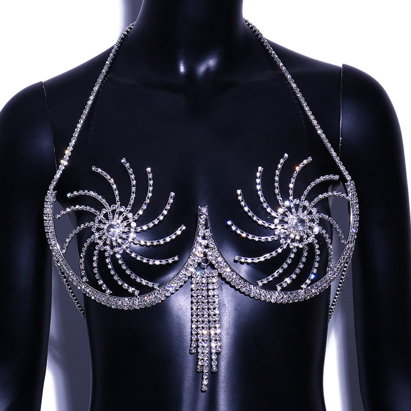 Black Gold And Silver Body Chain Bra Body Chain Jewelry For Dance