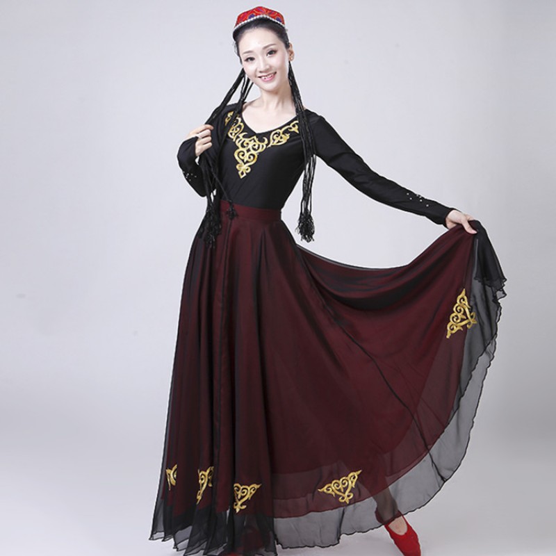 red and black chinese dress