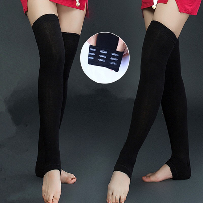 Women\'s belly modern dance leggings foot cover over knee length socks