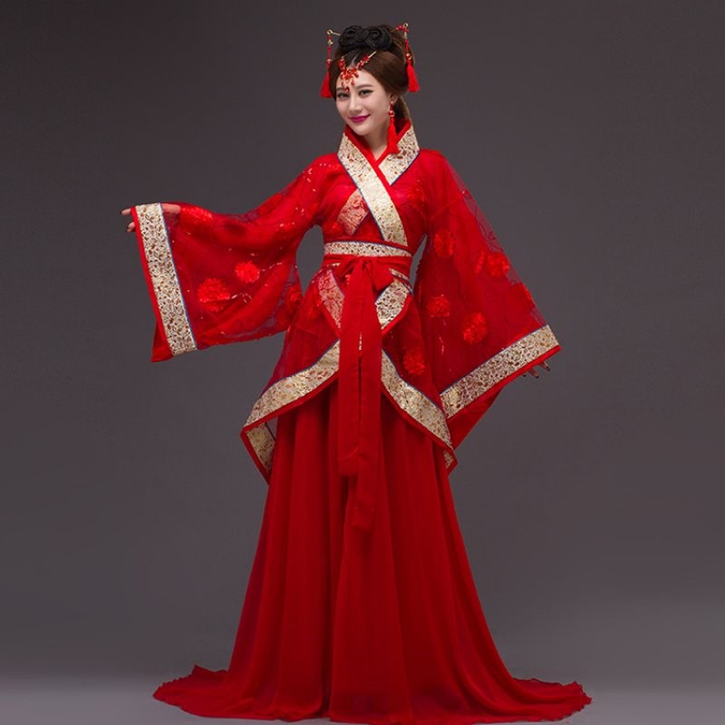 Women\'s chinese folk dance costumes for female red blue fuchsia fairy ...