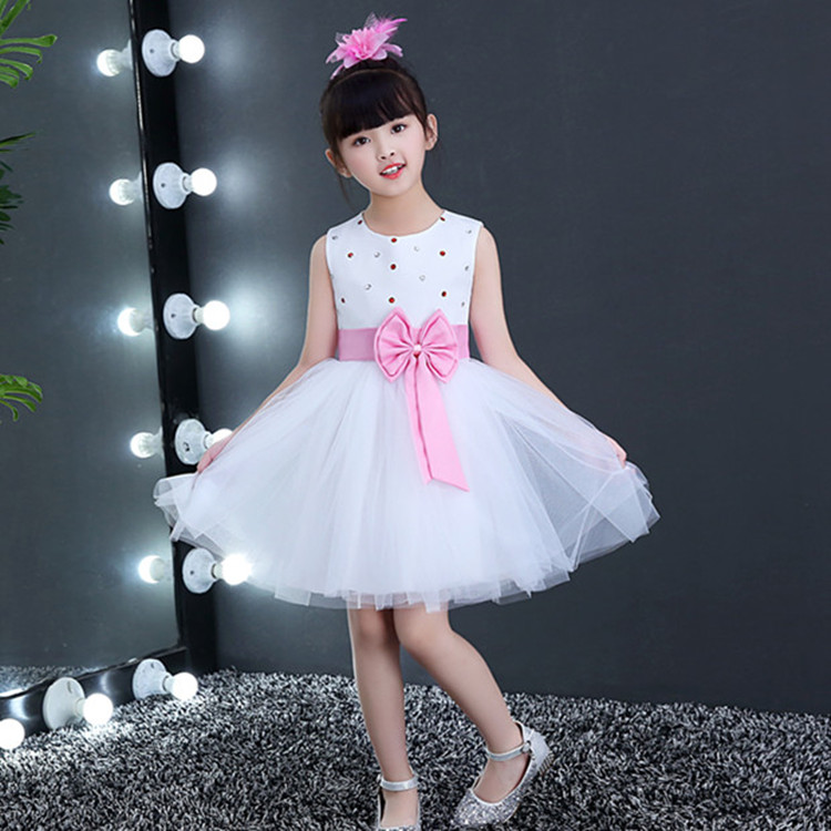 girls pink and white dress