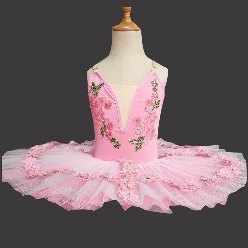girls Professional children light pink ballet costumes ballerina TUTU skirts girls little Swan Lake ballet dance dress