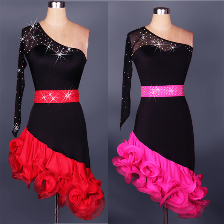 black and fuchsia dress