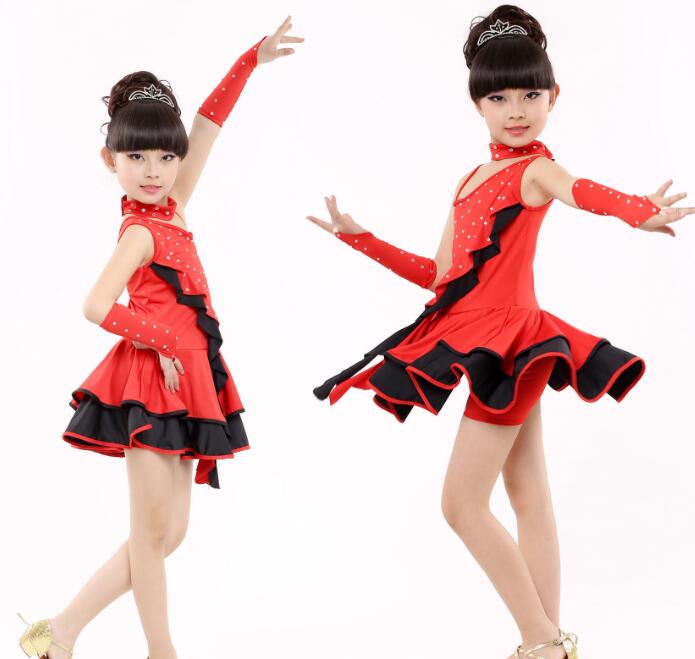 Vestito da Ballo per Bambini Balletto Latin Rumba Samba Dress Gonne Dancewear Girls Kids 3-15 Years 